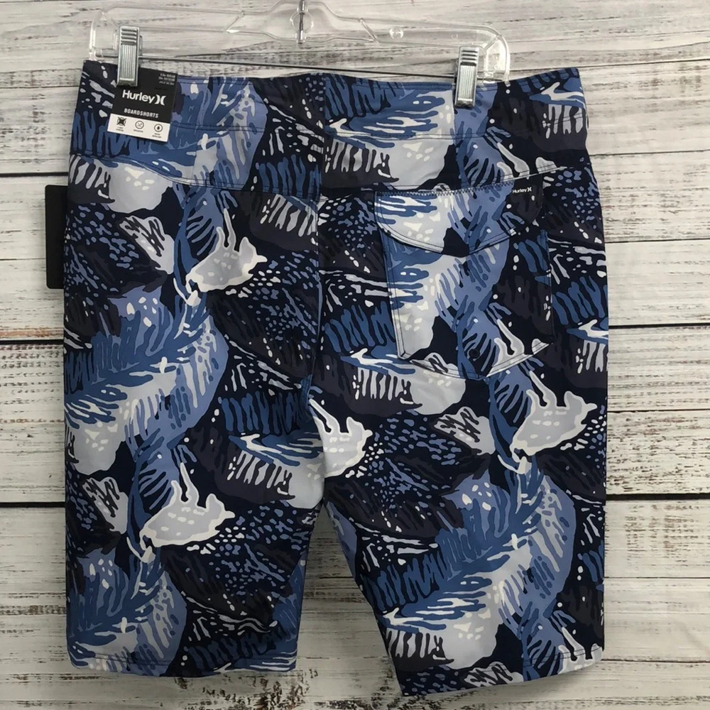 Hurley Men's Blue Patterned Board Shorts - Picture 4 of 15